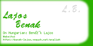 lajos benak business card